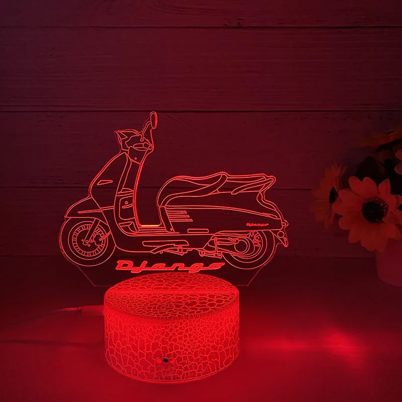 2022 3D Coloridos de Luz do Carro de Moto 3D Lâmpada de Presente de Aniversário de Bicicleta DIODO emissor de Luz Crianças de Decoração de Quarto Bonito Luz Presentes Crianças Imagem 4
